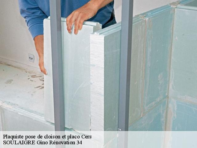 Plaquiste pose de cloison et placo  cers-34420 SOULAIGRE Gino Rénovation 34